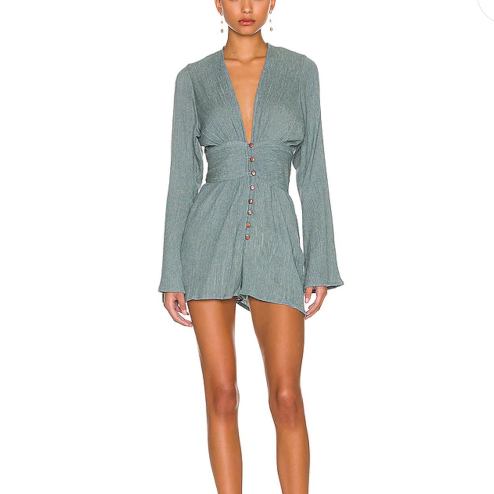 Savannah Morrow (small): Oasis Romper in Aruba